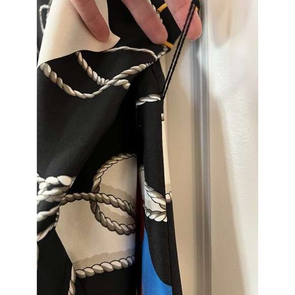 Ralph Lauren Black Nautical Rope Print Silk Shirt Dress Size 10 EUC - Picture 4 of 8